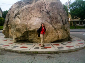 Mary in front of the Glen Rock